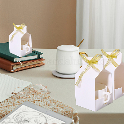 Квадратные бумажные коробки для хранения подарков с лентой CON-WH0089-115-1