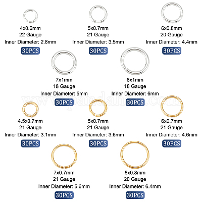 300 шт. 10 стиля латунных соединительных колец KK-BC0012-43-1