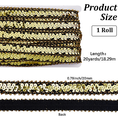 20 ярд блестящих полиэстеровых эластичных бусин с пайетками&nbsp;OCOR-CY0003-22B-1