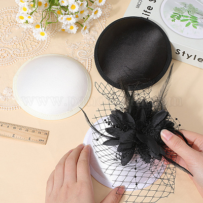 3 шт. 3-цветная атласная имитация льна основа для шляпы-вуальщика для шляпного магазина&nbsp;AJEW-GF0010-82-1