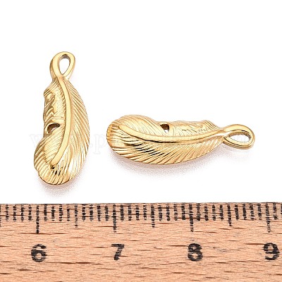 Подвески из перьев из нержавеющей стали 304 STAS-T067-48G-1