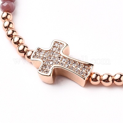 Регулируемый браслет из плетеных бусин с нейлоновым шнуром BJEW-JB05732-01-1