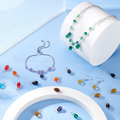 144шт 8 комплекта стеклянных подвесок с камнями-талисманами FIND-PH0009-37-1
