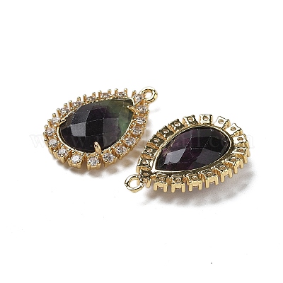 Подвески из натурального фиолетового флюорита с огранкой в форме капли G-I375-01G-10-1