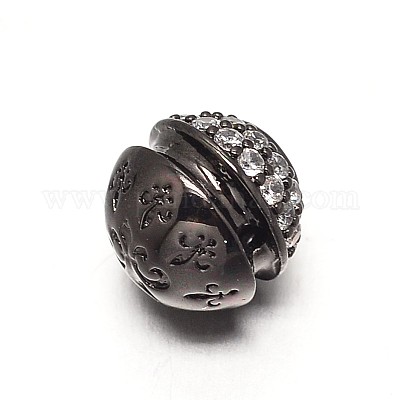 Латунные микро проложить класса AAA кубического циркония бусы ZIRC-O010-01-NR-1