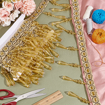 Кружевная бахрома из полиэстера длиной 5.6~5.7 м. SRIB-GA0001-06-1