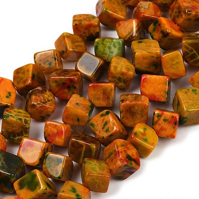 Окрашенные естественный агат бисер пряди G-U029-D01-1