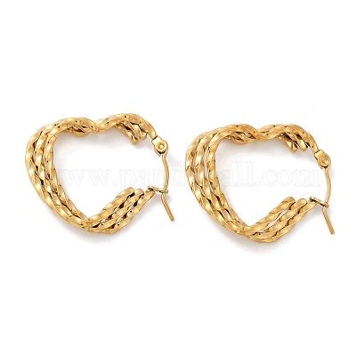 Серьги-кольца из нержавеющей стали 304 EJEW-G423-24G-1