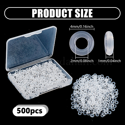 500 шт. силиконовые бусины-разделители&nbsp;SIL-UN0001-02A-1