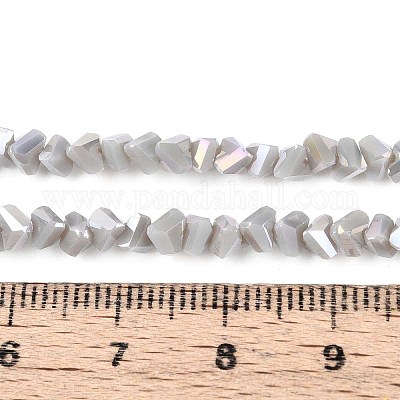 Гальванические непрозрачные стеклянные бусины GLAA-N022-4mm-21-1