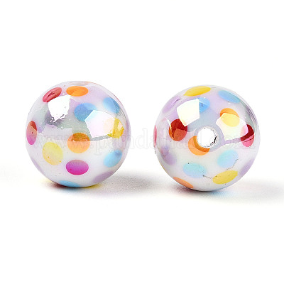 Печатные непрозрачные акриловые бусины MACR-T048-05B-1