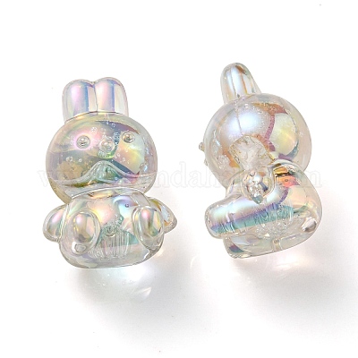 УФ-покрытие Радужные радужные прозрачные акриловые пузырьковые бусины OACR-C007-02B-1