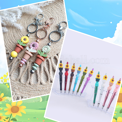 18 шт. 18-х видов листовых горшков и цветочных бусин из пищевого экологически чистого силикона SIL-GO0001-15-1