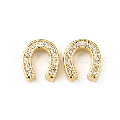 Латунные микро проложить кубического циркония бусы KK-K408-12G-1