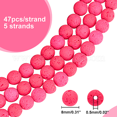 5 нить бусины из натурального вулканического камня G-AR0005-24-1