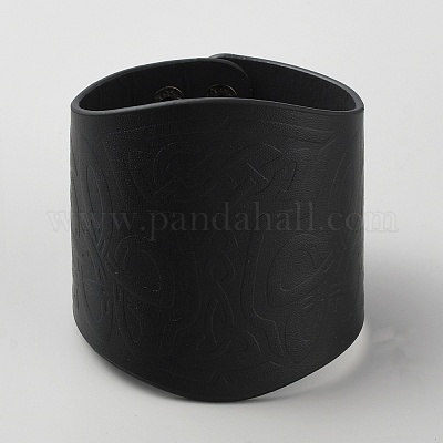 Браслет из искусственной кожи с ведьминским узлом и пряжками из сплава BJEW-WH0020-63B-02-1