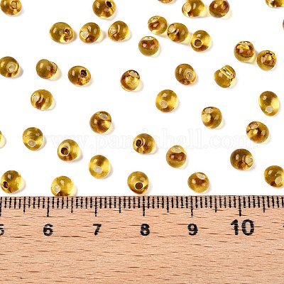 6/0 прозрачная стеклянная бахрома с краской для выпечки SEED-N006-06C-1