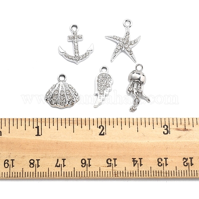 25шт 5 стиля подвески из сплава с кристаллами и стразами FIND-FS0004-10-1