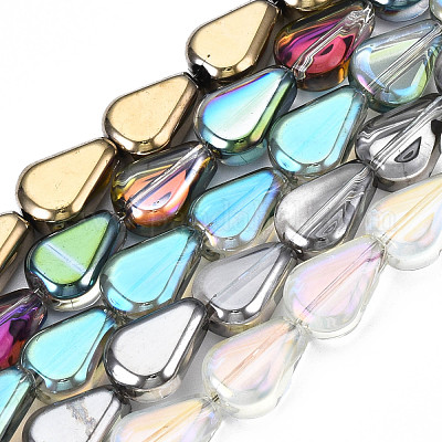 Chapelets de perles en verre électroplaqué&nbsp;EGLA-N008-006-1
