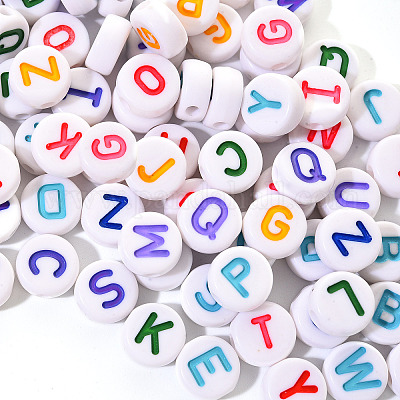 Непрозрачные белые акриловые бусины SACR-YW0001-23A-1