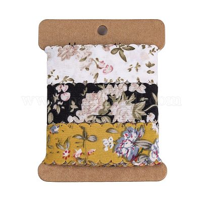 6 ярд 3 цвета ленты из полиэстера с цветочным принтом OCOR-A008-03A-1