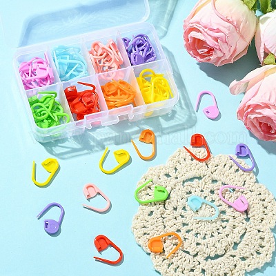 80 шт. 8 цвета экологически чистый абс пластик вязание крючком фиксирующий держатель маркеров петель FIND-YW0005-36-1