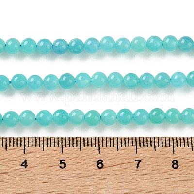 Amazonite naturale fili di perline rotondo&nbsp;G-N0081-4mm-17-02-1