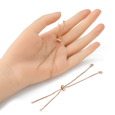 Браслеты с ползунком цепи из латуни с покрытием для стойки MAK-YW0001-04RG-1