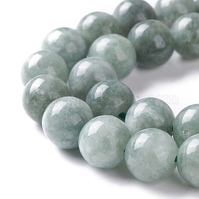 天然白翡翠模倣ビルマ翡翠ビーズ連売り ラウンド 染め 8mm 穴：1mm 約