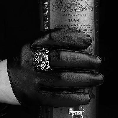 Мужские кольца с черепами из хирургической нержавеющей стали 316L в стиле панк-рок RJEW-BB06632-11-1