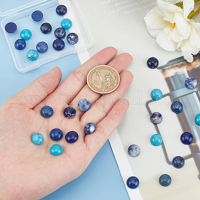 Кабошоны из натуральных и синтетических драгоценных камней G-PH0001-75-1