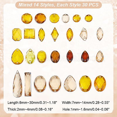 Акрил пришить горный хрусталь DIY-GA0007-02C-1