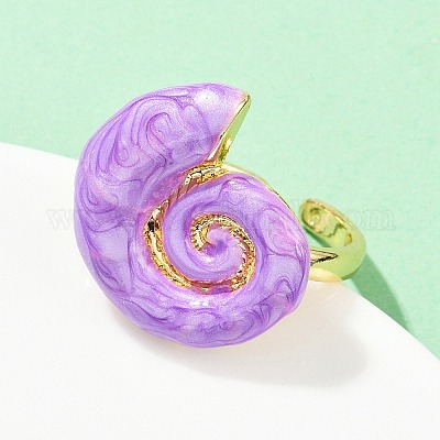 Латунные эмалевые регулируемые манжеты для женщин RJEW-G357-01I-1