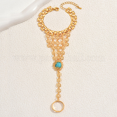 Браслеты-кольца из сплава с цветочным узором в стиле бохо для женщин PG0157-1