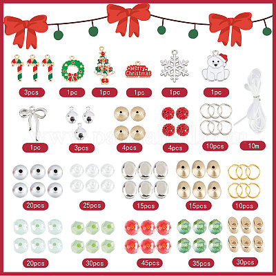  SUNNYCLUE 1 Box 275Pcs DIY 6 Set Christmas Bracelet