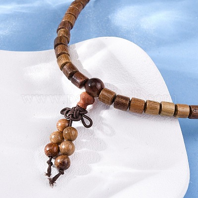 Деревянные круглые бусины браслеты обертывания BJEW-U041-02A-1