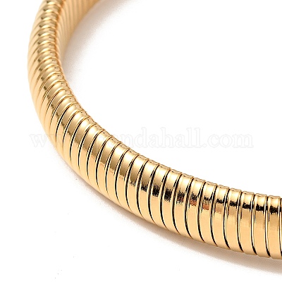 Ионное покрытие (ip) 304 нержавеющая сталь эластичная плоская змейка браслет с магнитной застежкой для мужчин и женщин BJEW-E009-12G-02-1