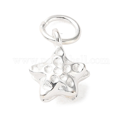 925 подвеска-звездочка из стерлингового серебра с текстурированными кольцами STER-H118-06S-1