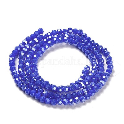 Гальванические непрозрачные стеклянные бусины EGLA-A035-P3mm-A07-1