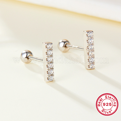 Простые и стильные прямоугольные серьги-гвоздики из стерлингового серебра s925 RP0395-2-1