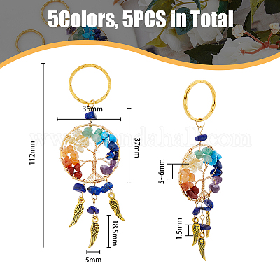 5шт 5 стиля брелок с драгоценными камнями KEYC-NB0001-68-1