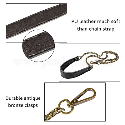 Bag Chain With Pu Leather Diy Replacement Shoulder Crossbody Metal