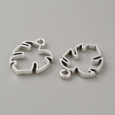 Подвески с открытым безелем из цинкового сплава из кленового листа FIND-WH0139-344AS-1