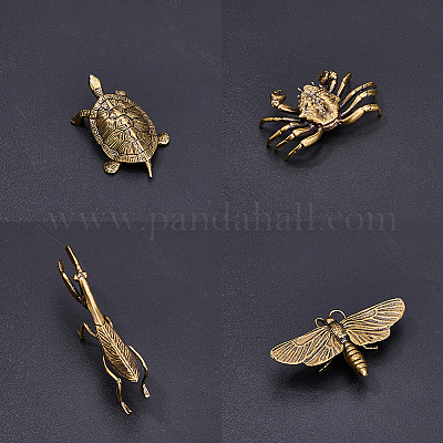 4шт 4 стиля латунные фигурки украшения для выставки DJEW-FH0001-24-1