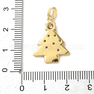 Рождественские латунные подвески с микропаве из фианита KK-K305-07C-02-1