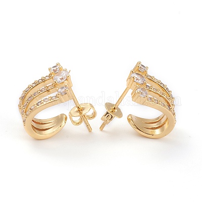 Серьги-гвоздики из циркония EJEW-H125-17G-1