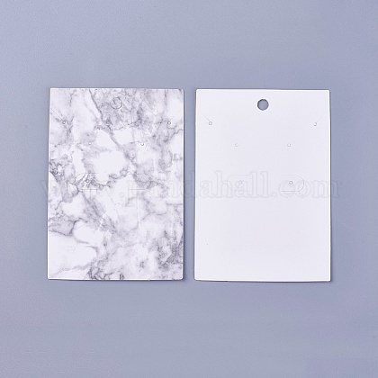 厚紙のアクセサリーディスプレイカード  ホワイトスモーク  10x7x0.05cm CDIS-WH0010-01-1