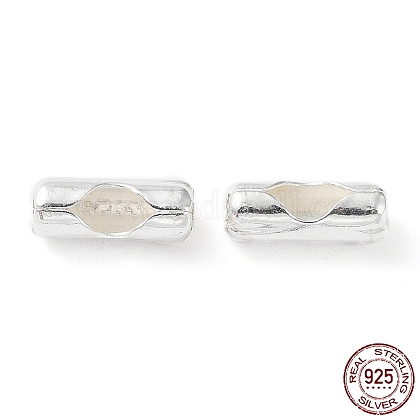 925スターリングシルバーボールチェーンコネクター 銀 8.2x3mm 穴：1.5