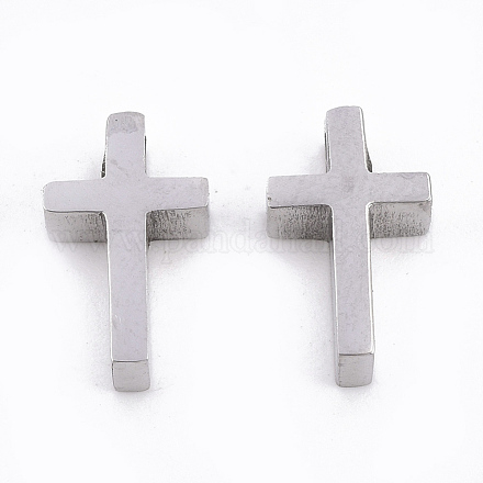 304 Stainless Steel Tiny Cross Charms STAS-T041-07-1