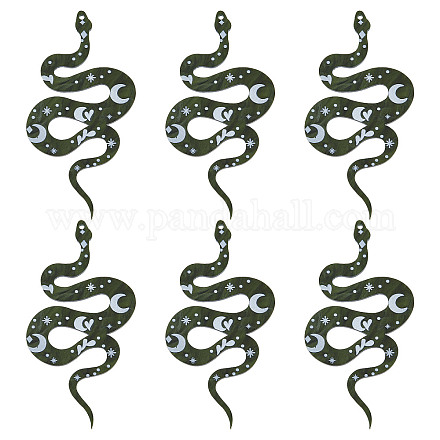 Sunnyclue 1 boîte de 12 breloques serpent en acrylique style gothique boa breloques animales à dos plat étoile lune coeur breloques pour la fabrication de bijoux breloque nail art collier boucles d'oreilles porte-clés fournitures de bricolage SACR-SC0001-09-1